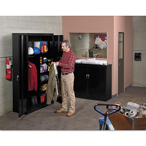 Tennsco J2478SUBK Assembled Jumbo Steel Storage Cabinet, 48w x 24d x 78h, Black