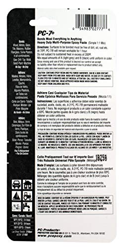 PC Products PC-7 Epoxy Adhesive Paste, Two-Part Heavy Duty, 2oz in Two Jars, Charcoal Gray 27776 (Pack of 1) - size: 2 oz in Two Jars