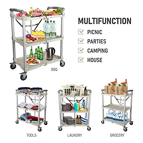 Olympia Tools 89-355 Pack N Roll Collapsible Service Cart, XL, 300LB Capacity, White - color: White, size: 300LB