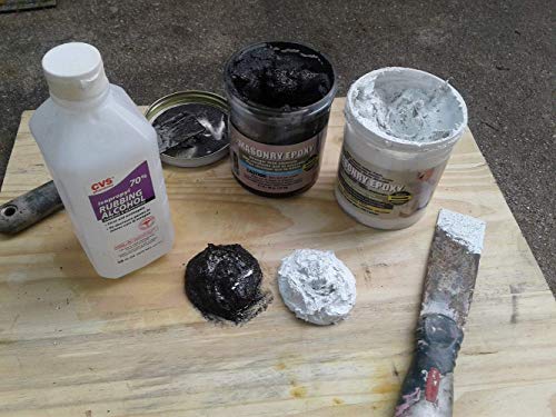 PC Products PC-Masonry Epoxy Adhesive Paste, Two-Part Repair, 8 oz in Two Cans with Mixing Tool, Gray (70024) - size: 8 oz in Two Cans with Mixing Tool