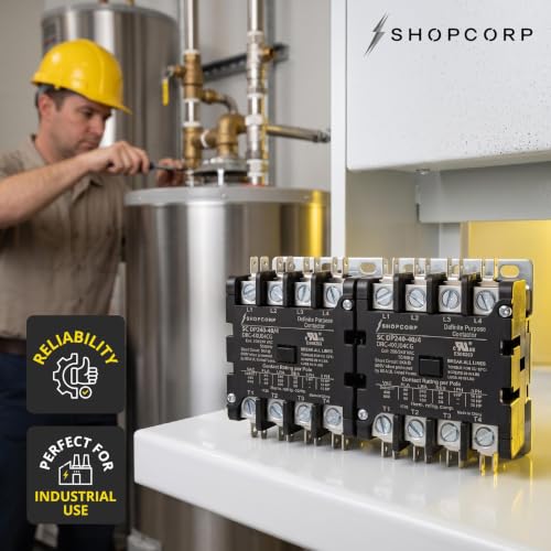 4 Pole 40 Amp AC Contactor, 208/240V Coil, UL Recognized, HVAC - style: 4 Pole 240V
