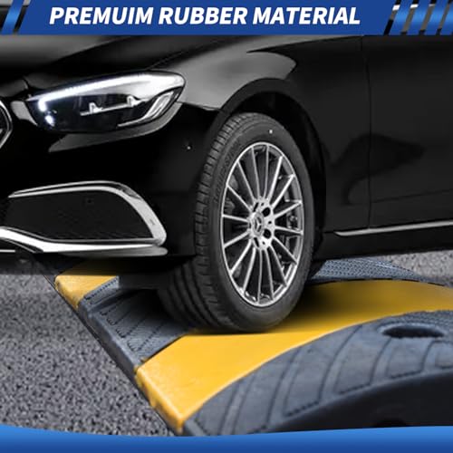 BESEA 72" Rubber Speed Bumps for Driveway 2 Pack, Heavy Duty 22000 LBS - size: 72 IN