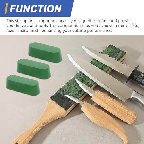 SCOTTCHEN Stropping Compound, 7.4 Oz. Fine Green Buffing Polishing Compound, Leather Strop Compound, Honing Compound for Knife Polishing-3Pack - size: 7.4 Oz. - Fine Green