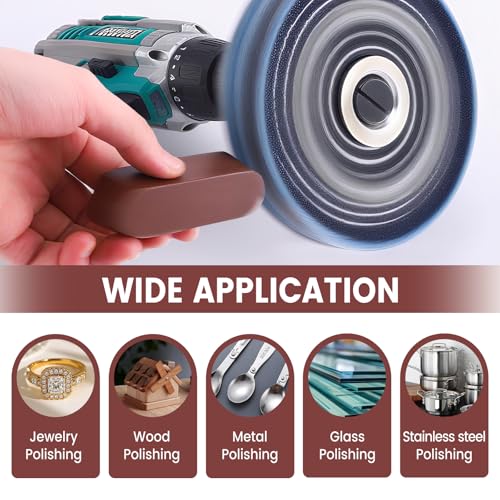 8 Inch Buffing & Polishing Wheel Kit for Bench Grinder, 1/2" Arbor Hole, 3 Polishing Wheels Yellow/White/Flannel with 3 Buffing Compound Set,Polishing Rouge Bar,Metal Aluminum Finishing Kit - size: 8 Inch - 6 PCS