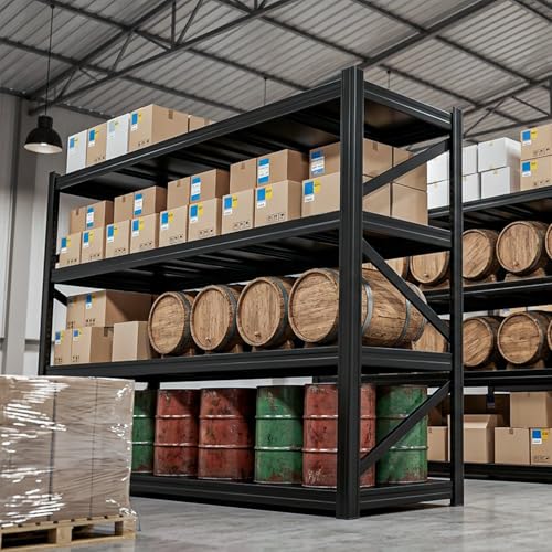 4-Tier Heavy Duty Garage Shelving, 8,000 lbs Capacity Adjustable Metal Storage Shelving Unit for Garage, Basement, Warehouse & Workshop, 71" W x 24" D x 71" H - size: 4T 71" W × 24" D × 71" H