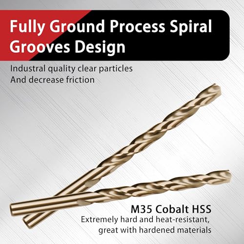 13Pcs 5/16" Cobalt Drill Bits M35 HSS Jobber Length - size: 13PCS-5/16" Cobalt Drill Bit