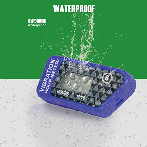 YOOREAL Vibration Hour Meter,Maintenance Hours Waterproof IP68 - color: Blue