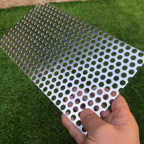 Aluminum Perforated Metal Sheets 16 Gauge 11.8 inch by 5.9 inch Expanded Metal Mesh Aluminum Opening 1/3" 0.32 inch (About 8 mm) Perforated Steel Sheet Aluminum Mesh Screen Decorative Metal Mesh - size: 11.8" X 5.9"