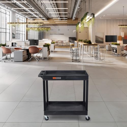 Luxor 32" x 18" Tub Storage Cart 2 Shelves - Black, (EC11-B)