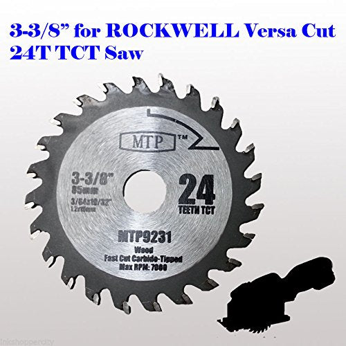 6X 3-3/8-inch Diamond/Wood/Metal Circular Saw Blade for Rockwell Versacut Versa Cut Rk3440k, 3-3/8" Cordless Sh01w 12v Tile Grout Concrete, Brick, Block, Masonry