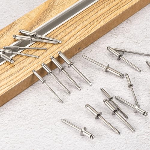 uxcell 200Pcs 1/8"x1/2" Countersunk Blind Rivet Open-End Type Blind Rivets