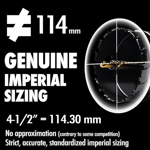 4.5" Tungsten Carbide Tipped Hole Saw Drill Bit for Hard Metal, 114.3mm Hole Cutter for Sheet Metal, Stainless Steel, Iron, Wood, Plastic - size: 4-1/2 in