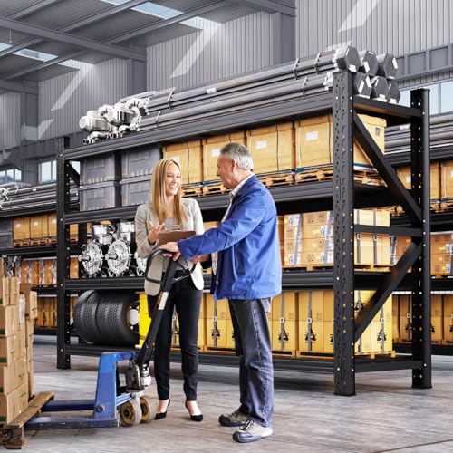 2-Pack 5000LBS Heavy Duty Garage Shelving, 3 Tier Adjustable Metal Storage Rack for Garage, Warehouse, Basement, Storage Room & Workshop Organization, 59" W x 20" D x 54" H - size: 59" W x 20" D x 54" H