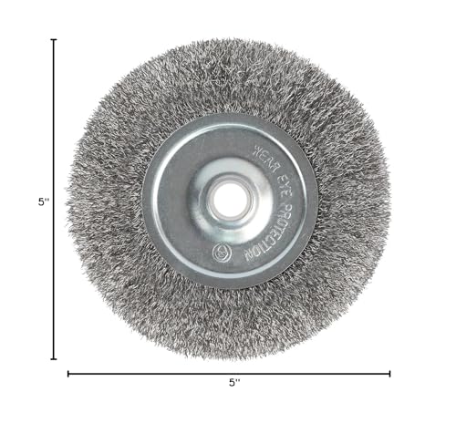 5" Brass Wire Wheel for Bench Grinder, Fine Brush Wheel, 1/2"-5/8" Arbor - style: 5"
