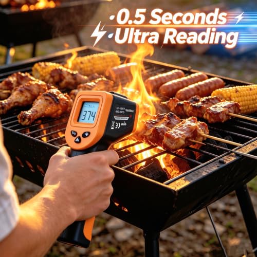 Grilling Infrared Thermometer Gun for Cooking, Pizza Oven Thermometer