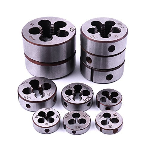 ATOPLEE 11pcs Metric Left Hand Thread Die Set M3-M20 - size: M3-M20