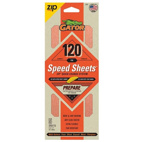 Zip Speed Sandpaper Sheets, 180 GRIT, 5-PK.