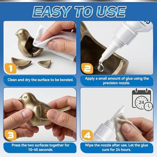 Metal Glue, Super Glue for Metal 30g Heavy Duty Instant Adhesive, Fast Drying Clear CA Adhesive for Stainless Steel, Aluminum, Iron, Jewelry Repair, DIY Crafts, Waterproof Strong Bonding - size: 1 Pack