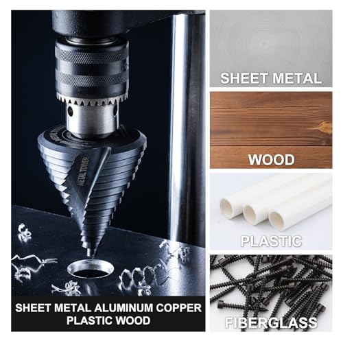 GRENPRO M35 Cobalt Step Drill Bit, 1/4"-2-1/2", TiAlN, 1/2" Shank - size: 1/4" - 2-1/2"