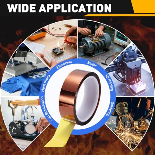 uxcell Heat Tape, 30mm x 33m (108ft) Polyimide Heat Transfer Sublimation Tape No Residue High-Temperature Resistant Tapes for Heat Press Soldering Circuit Board, Brown - size: 30mm x 33m (108ft)