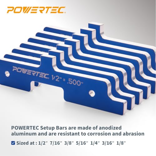 POWERTEC Router Setup Blocks & Table Saw Gauge 7PC Set, 71579 - color: Setup Blocks Gauge, 7pc Set