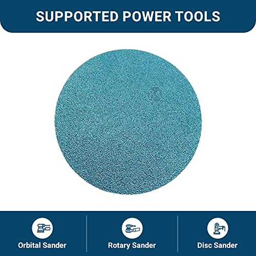 Benchmark Abrasives 5" Premium Zirconia No Hole PSA Discs, Self Adhesive Random Orbital Sander Discs for Sanding Polishing on Metal Wood Fiberglass (10 Pack) - 80 Grit
