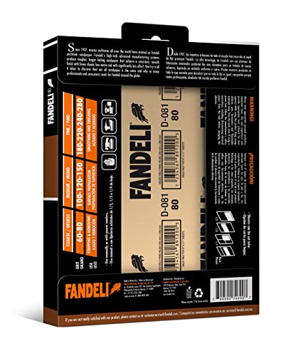 Fandeli | Multi-Purpose Sanding Paper | Assorted Grits (80,120,220) | 25 Sheets of 9'' x 11'' | Perfect for Sanding Metal and Sanding Wood | Hand Sanding | Orbital Sanders - style: Grits (80,120,220) | 25 Sheets