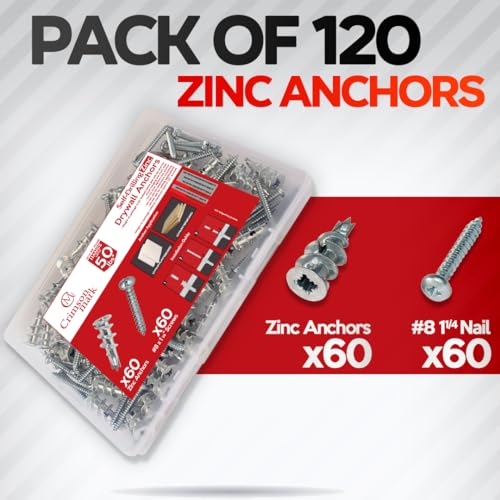 Self Drilling Drywall Kit Anchors, Screws and Bolts (120)