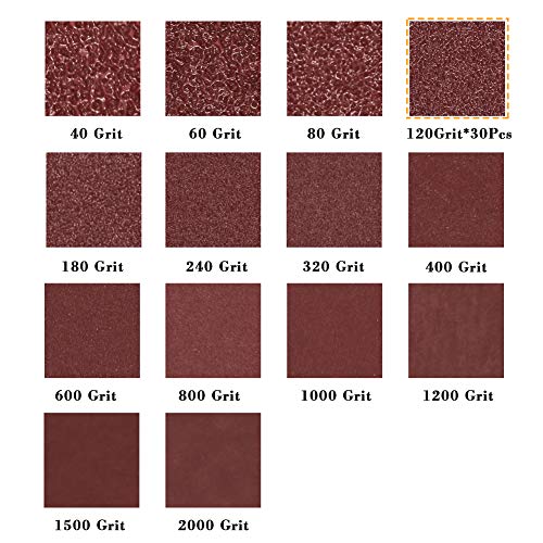 30 Pcs Hook and Loop Triangle Sandpaper 120 Grit 80mm 3-1/8 Inches for Oscillating Multi Tool Detail Sander Sanding Discs Triangle Sanding Pads - style: 120 Grit