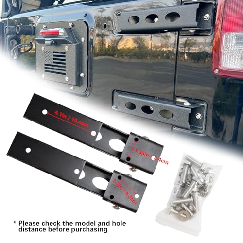 Tailgate Hinge Set Steel Reinforced Heavy Duty Rear Door Hinges Tail Gate Hinge Cover Bracket Fits 2007-2018 for Jeep Wrangler JK JKU Unlimited 2/4 Door