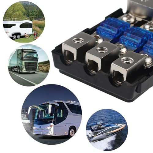 ZOOKOTO 3 Way Zinc Alloy AFS Distribution Block with 60A Mini ANL Fuse for Car Audio Fuse Holder (1X0GA+2X4GA IN,3X4/8GA OUT) - size: 3 Way 60A