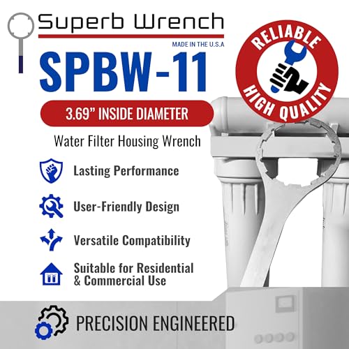 Superb Wrench SPBW-11 Heavy Duty Metal Water Filter Wrench (3.69 inch Inside Diameter)
