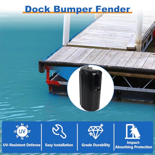 Dock Corner Bumper Fender Boat Dock Protection - color: Black