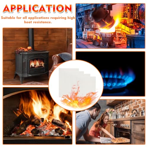 8 Pcs High Temperature Gasket Paper, Fireproof Insulation Sheet for Pellet Stove, Wood Stove, Kiln, Boiler, Forge, RV Furnace Gaskets DIY Cut, Ceramic Fiber Gasket Materialc, 7" x 10"x1/8"