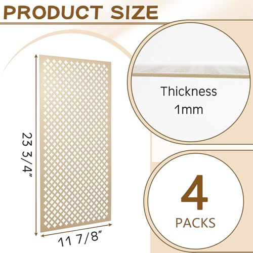Therwen 4 Pcs Decorative Aluminum Sheet Metal Cloverleaf Sheet 24 x 12 Inch - color: Gold, size: 12 x 24 x 0.04 Inch