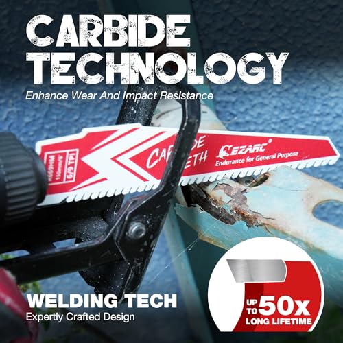EZARC Carbide Reciprocating Saw Blades, 6-Inch 6/9TPI, Wood, Metal, 3-Pack - size: 6 inch, style: 6/9TPI