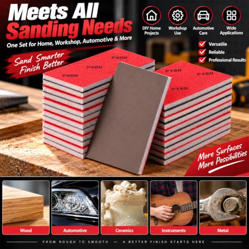 24 Pcs 2000 Grit Sanding Sponges, Wet Dry Sanding Blocks for Polishing - size: 24 PCS-2000 Grit