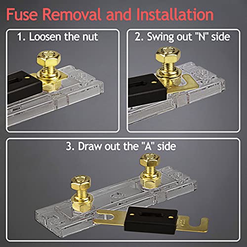 3 Pack 150 AMP ANL Fuse Holder Kit 0/2/4/8 Gauge AWG 150A Fuses Block for Car Audio - size: 150A