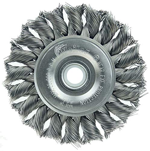 Weiler 08004 3" Standard Twist Knot Wire Wheel , .0118" Steel Fill, 1/2"-3/8" Arbor Hole, Made in The USA (Pack of 10) - size: .0118 Wire Size, style: Pack of 10