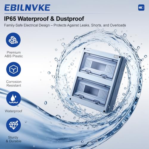 24 Way Circuit Breaker Box, Waterproof Distribution Protection Box - color: HT, size: 24 Way 280x110x370 MM