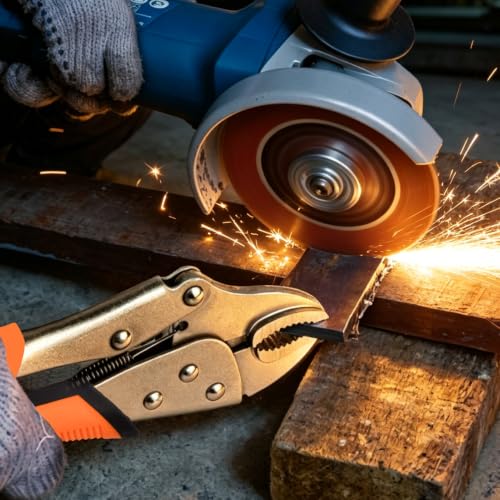 10" Curved Jaw Locking Pliers, Vice Grip Large Pliers, Forged Carbon Steel, Anti-Slip TPR Handle, Quick Release, Locking Adjustable Vise Grip for Clamping Twisting Welding Automotive Workshop - style: 10" Curved Jaw