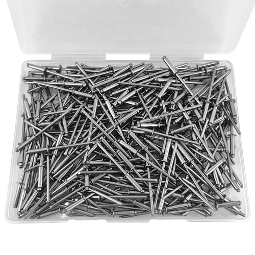 ALLCLEAN 240 Pcs 1/8"x1/2" Stainless Steel Blind Pro Rivets,3.2 x 12mm Pop Rivets,Stainless Steel Grip and Stainless Steel Mandrel - color: Stainless Steel, size: 1/8"x1/2"