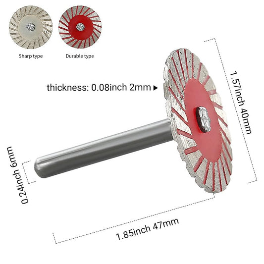 LOZLIN Diamond Cutting Wheels 6mm Mini Rotary Tool Cutting Discs with Mandrels for Dremel, Metal Plastic Wood Ceramic Glass Jewelry Making Cut Off Wheel Set
