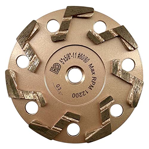 5" S Segment Grinding Wheels, #60/80 Grit, 5/8"-11 Threaded Arbor - style: 5" Diameter (S Segment)