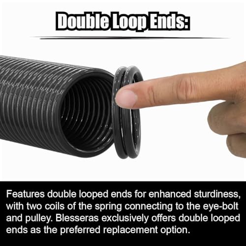 100-lbs. Garage Door Extension Spring Replacement Kit, 25'' Long, Double Loop Ends, 1 Pair, Electrophoresis Black Coated - size: 100LB - Tan