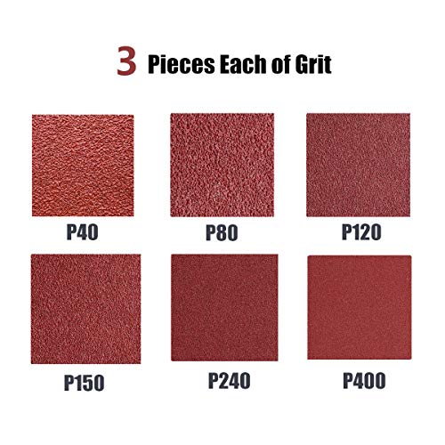 2-1/2 x 16 Sanding Belts, Aluminum Oxide Abrasive Sandpaper Assortment,3 Each of 40 80 120 150 240 400 Grits, 18 Pack
