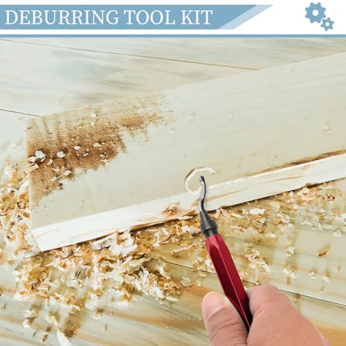 Deburring Tool with 12 HSS Blades for Metal Resin PVC 3D Print - color: Red
