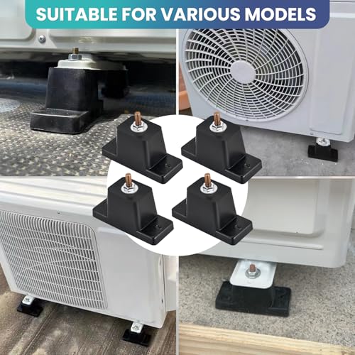 4 Pack Rubber Vibration Isolator Mounting Bracket for Air Conditioner Condenser Mounting Bracket for Outdoor Mini Split