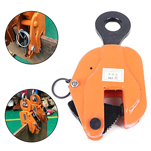 Vertical Hanging Steel Plate Clamp 3 Tons Vertical Crane Vertical Plate Elevator with Anti-skid Groove Steel Board Lifting Clamps
