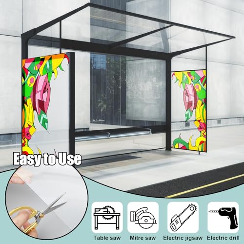 Beeveer 1 Pcs Clear Polycarbonate Sheet 12 x 96 Inch Plastic Panel Roll - size: 12 x 96 inches